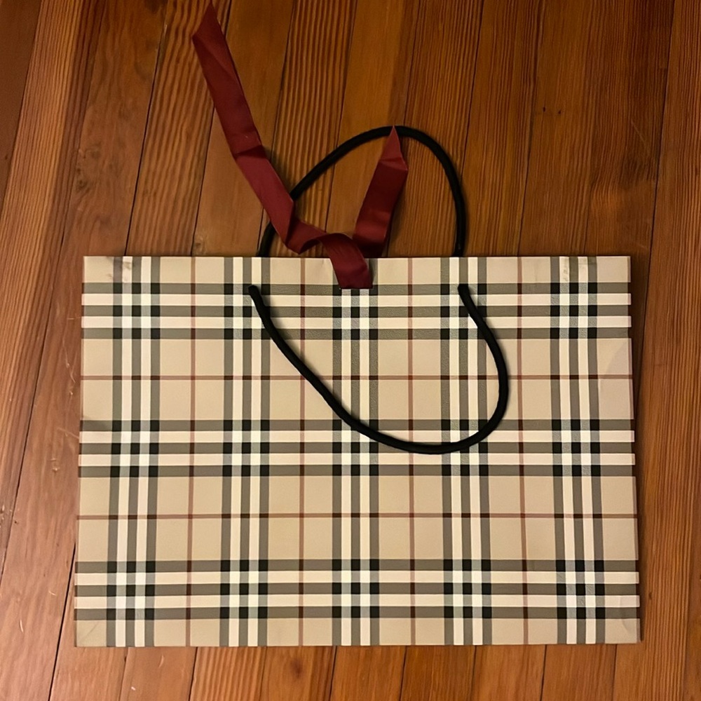 Burberry plaid shopping bag
